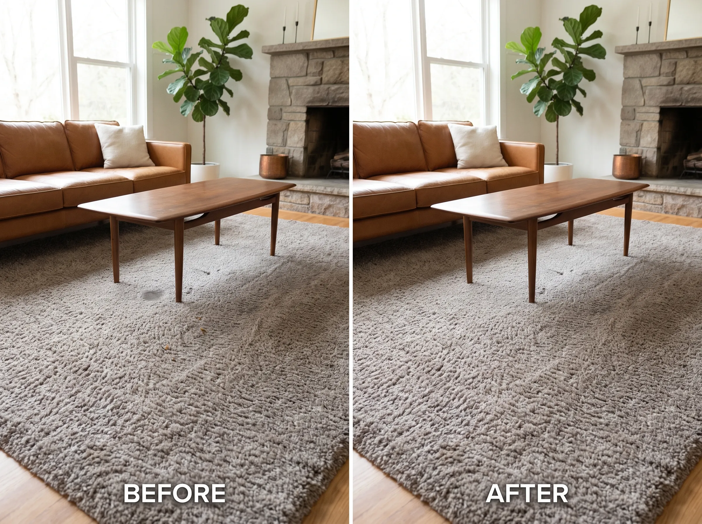 Real upholstery cleaning result, before and after